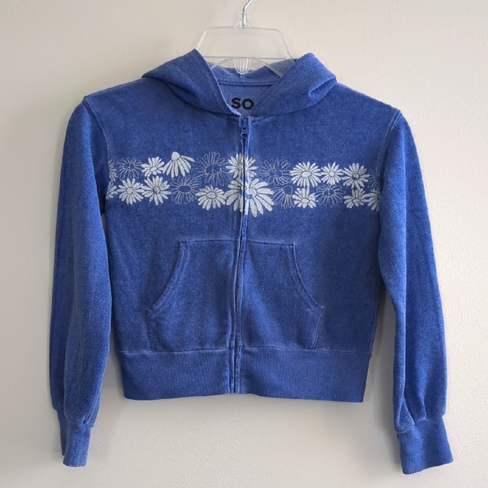 Girls SO Vintage Boho Zip Front Hoodie (Size S/7)